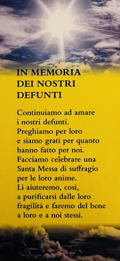 CHIESA DI SAN CARLO BORROMEO IN MEMORIA DEI NOSTRI DEFUNTI