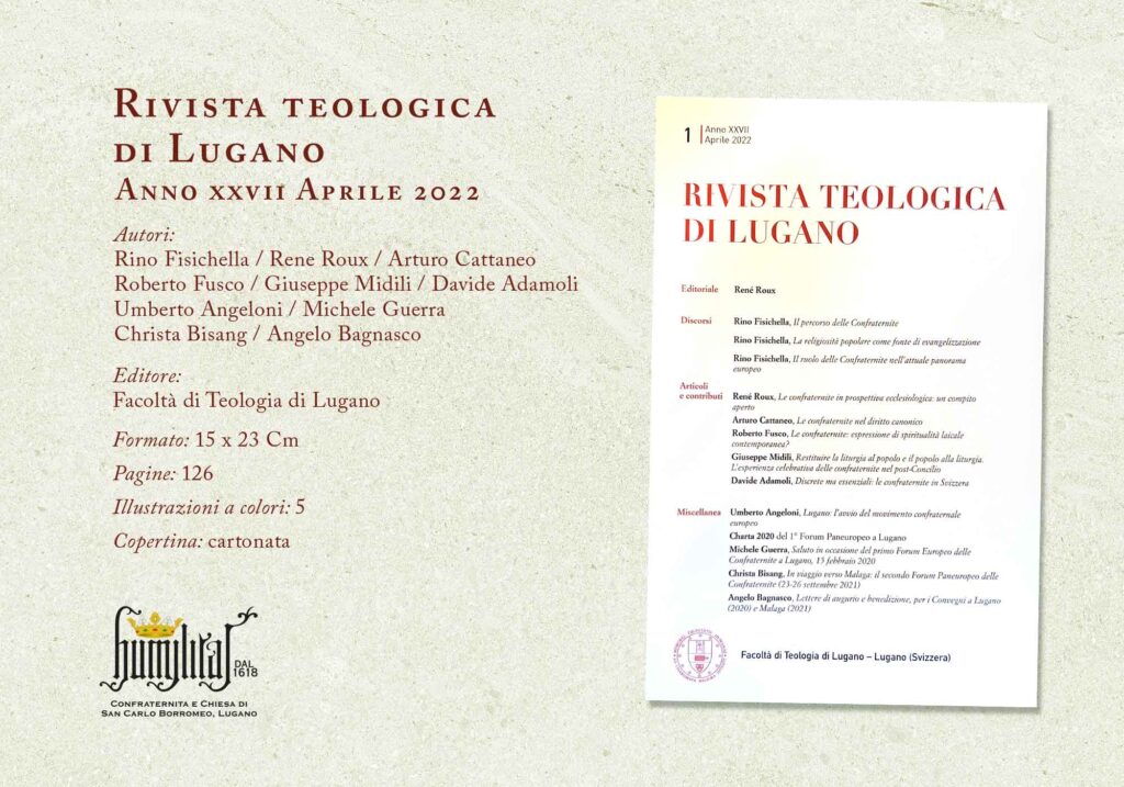 RIVISTA TEOLOGICA - FORUM PANEUROPEO DELLE CONFRATERNITE