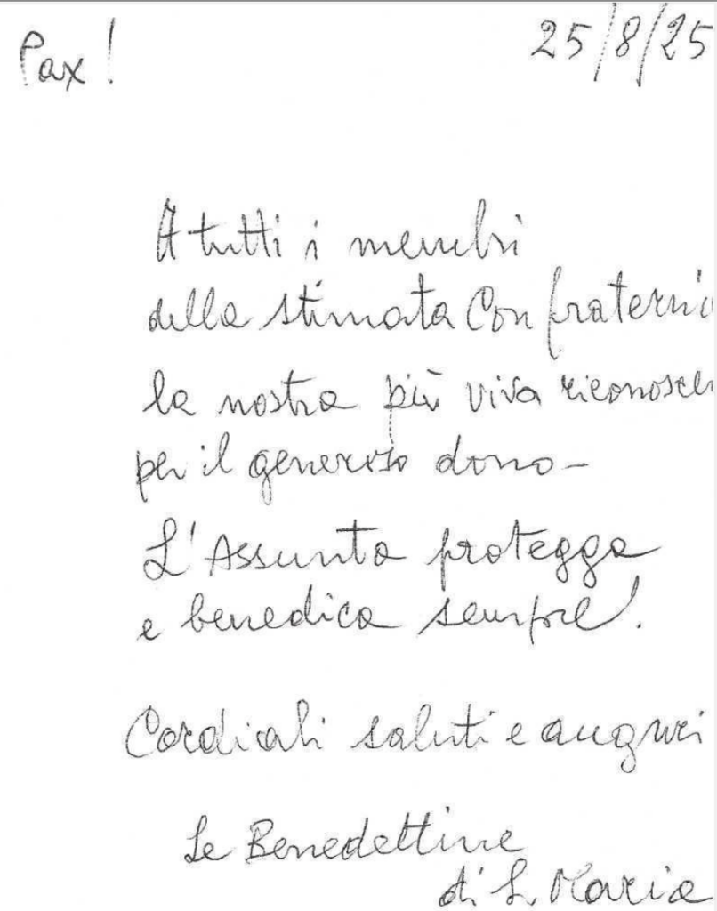 CARTOLINA SUORE BENEDETTINE DI CLARO